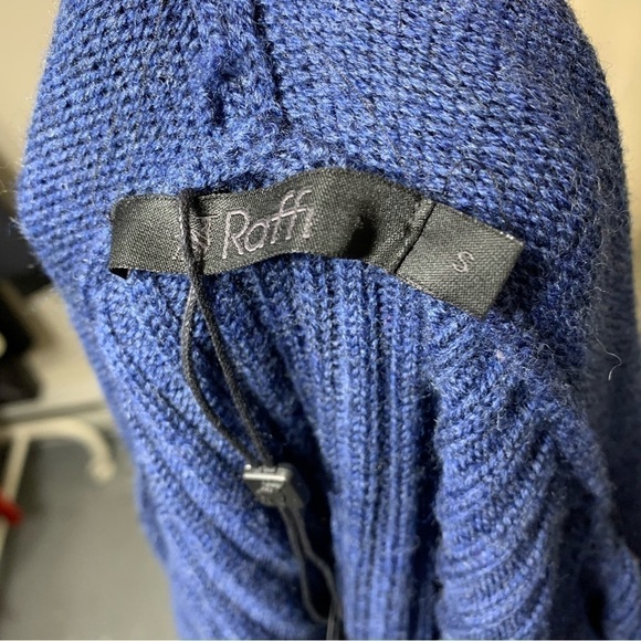 NWT Raffi Blue Hooded Cardigan Sweater Extra Fine Merino Wool Relax Minimalist S - Picture 9 of 14